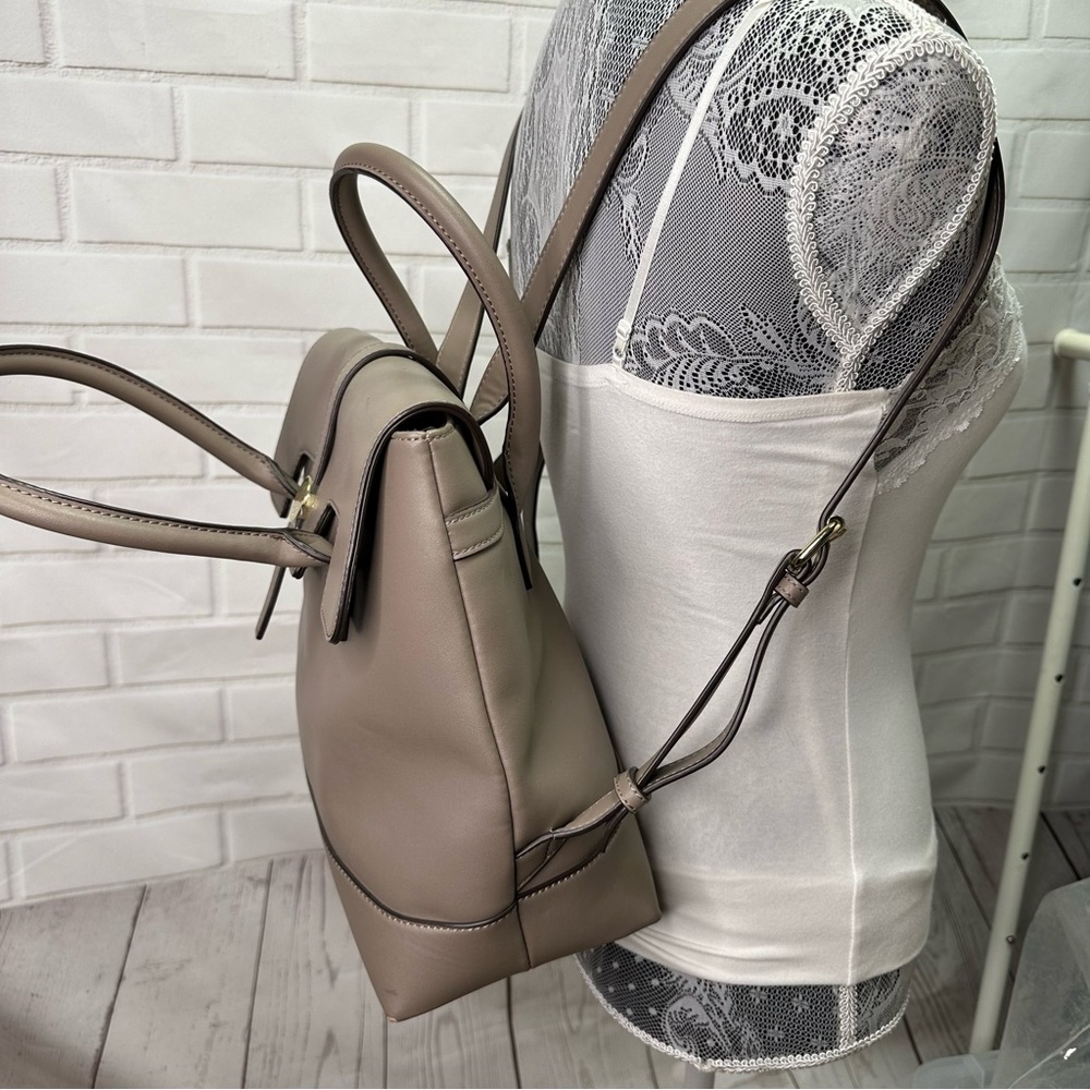 Anne Klein Backpack Purse Taupe Gray - Picture 2 of 16